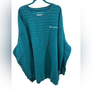 NEW Champion Turquoise Quilted Sweatshirt ~ Size 4XL ~ Men’s Big & Tall